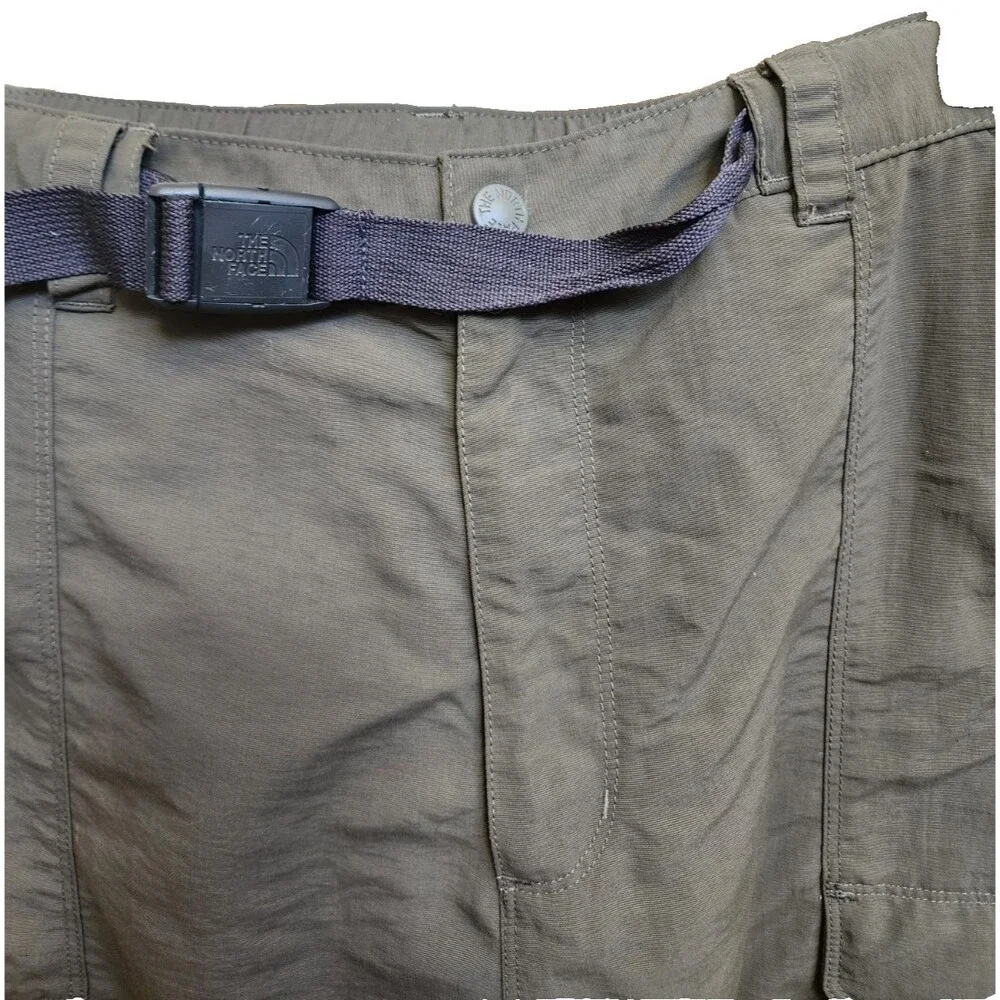 The North Face Convertible Cargo Pants Size XL Short Army Green Nylon